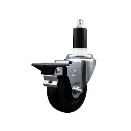 Service Caster 3-1/2'' Phenolic Swivel 1-3/8'' Expanding Stem Caster with Brake SCC-EX20S3514-PHR-PLB-138